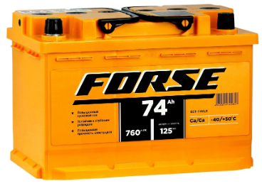 Аккумулятор 6СТ-74 А.ч., о.п., (VLR) FORSE