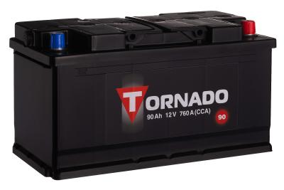 Аккумулятор 6СТ-90 А.ч., п.п. L+, Tornado