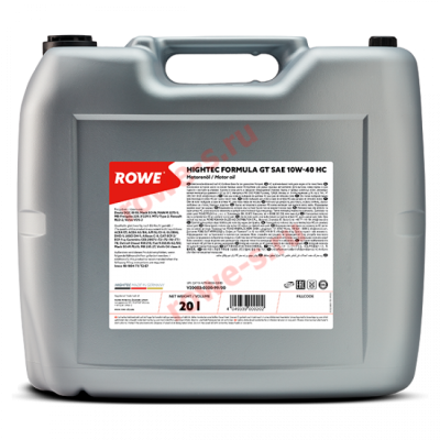 Моторное масло ROWO для HIGHTEC FORMULA GT SAE 10W-40 HC (20L) 20003-0200-99