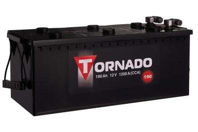 Аккумулятор 6СТ-190 А.ч.,N  п.п., Tornado (конус) тип В с переходником под болт
