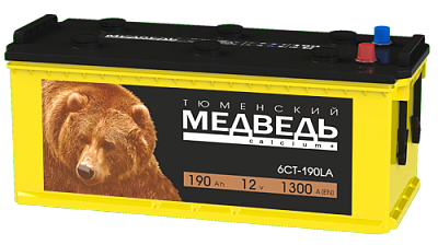 Аккумулятор 6СТ-190 А.ч., о.п., R+, Тюменский Медведь (конус)
