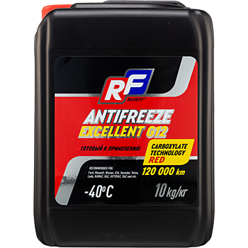 17358N RUSEFF Антифриз ANTIFREEZE EXCELLENT G12 40 (10кг)красный 17358N RUSEFF Антифриз ANTIFREEZE EXCELLENT G12 40 (10кг)красный