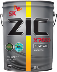 Масло ZIC X7000 синтетическое 10W-40 CK-4 20 л, 192677
