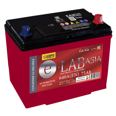 Аккумулятор 6СТ-75 А.ч., о.п., R+(0), VL D26 E-Lab Asia
