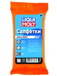 77168 LiquiMoly Влажные салфетки  Reinigungstucher  ДЛЯ СТЕКОЛ,ЗЕРКАЛ И ФАР (25 листов)