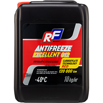 17358N RUSEFF Антифриз ANTIFREEZE EXCELLENT G12 40 (10кг)красный