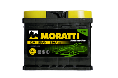 Аккумулятор 6СТ-55 А.ч., о.п.кубик, R+ Moratti