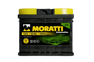 Аккумулятор 6СТ-55 А.ч., о.п.кубик, R+ Moratti