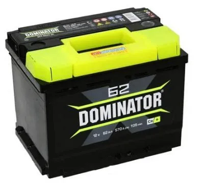 Аккумулятор 6СТ-62 А.ч., п.п., L+ Dominator