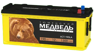 Аккумулятор 6СТ-190 А.ч., о.п., R+, Тюменский Медведь (конус)