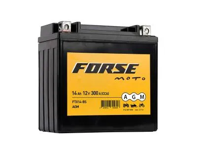 Аккумулятор мото FORSE AGM 6мтс 14 А/ч FTX14 - BS (арт. 214007050 )