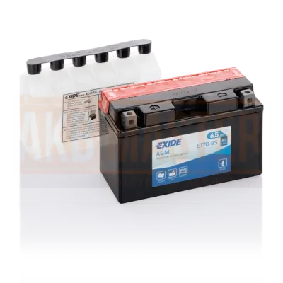 Аккумулятор для мототехники 6,5 Ач L+, EXIDE AGM-Dry Technology ET7B-BS